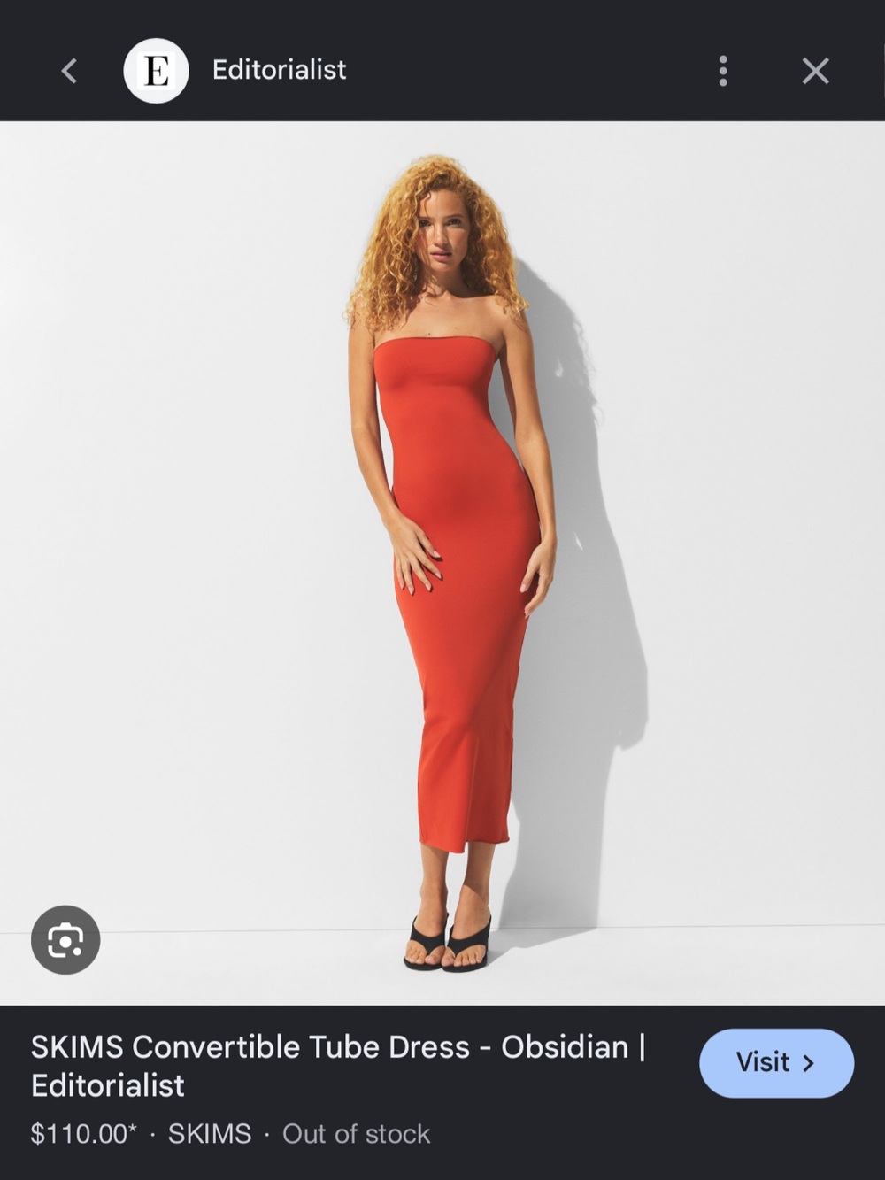SKIMS convertible tube dress in Burnt Orange